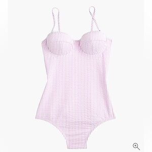 J.Crew Seersucker underwire one-piece swimsuit Size 8